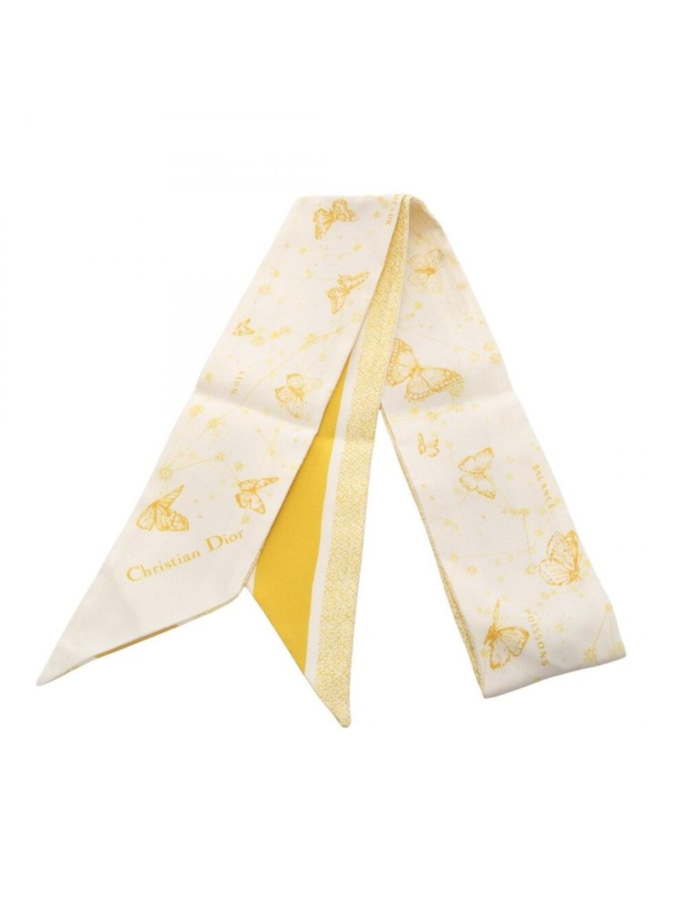 Dior Scarf Mitzah Butterfly Zodiac Ribbon Silk